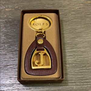 Rolfs Vintage Brown and Gold Keychain